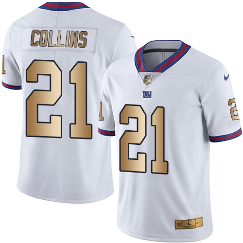 Nike Giants #21 Landon Collins White Men's Stitched NFL Limited Gold Rush Jersey